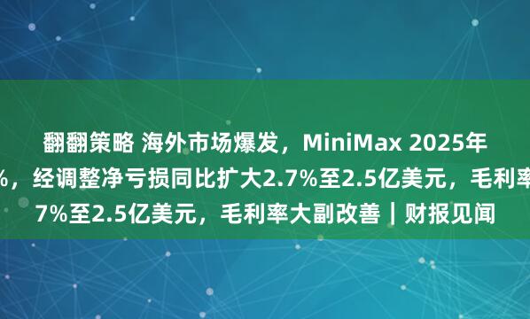 翻翻策略 海外市场爆发，MiniMax 2025年收入同比增长158.9%，经调整净亏损同比扩大2.7%至2.5亿美元，毛利率大副改善｜财报见闻