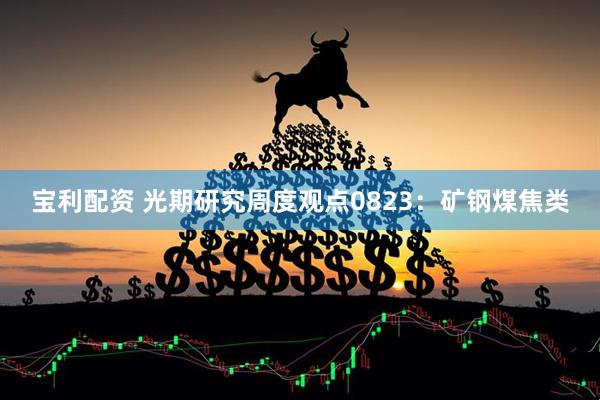 宝利配资 光期研究周度观点0823：矿钢煤焦类