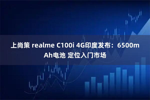 上尚策 realme C100i 4G印度发布：6500mAh电池 定位入门市场